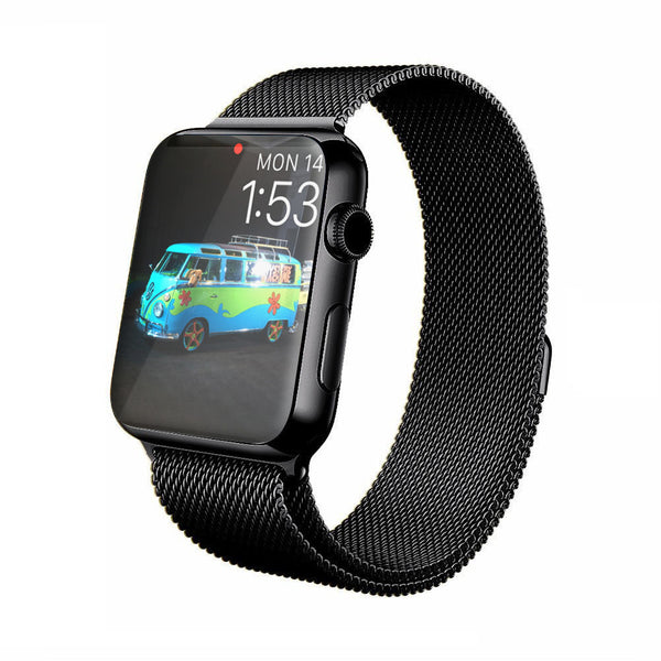 Touch Rage Milanese Loop, Magnetic Closure Clasp, for Series 1 and Series 2 Apple Watch, Black