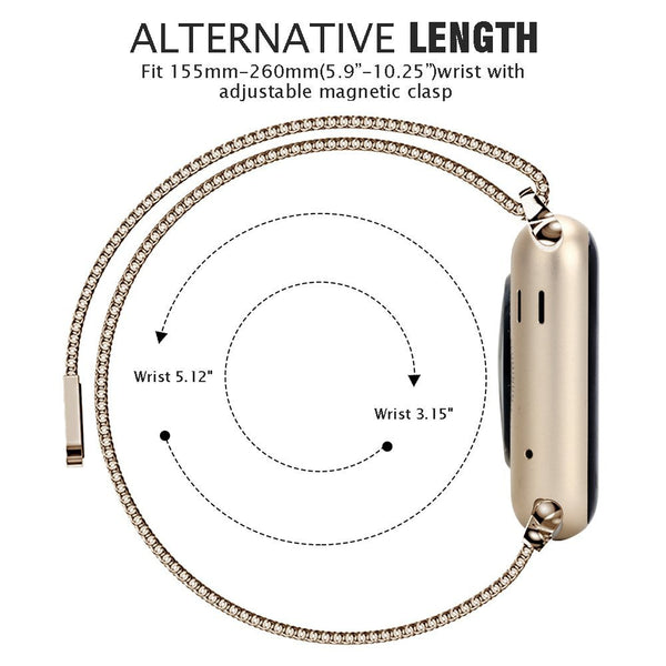 Touch Rage Milanese Loop, Magnetic Closure, for Series 1 and Series 2 Apple Watch,  Vintage Gold