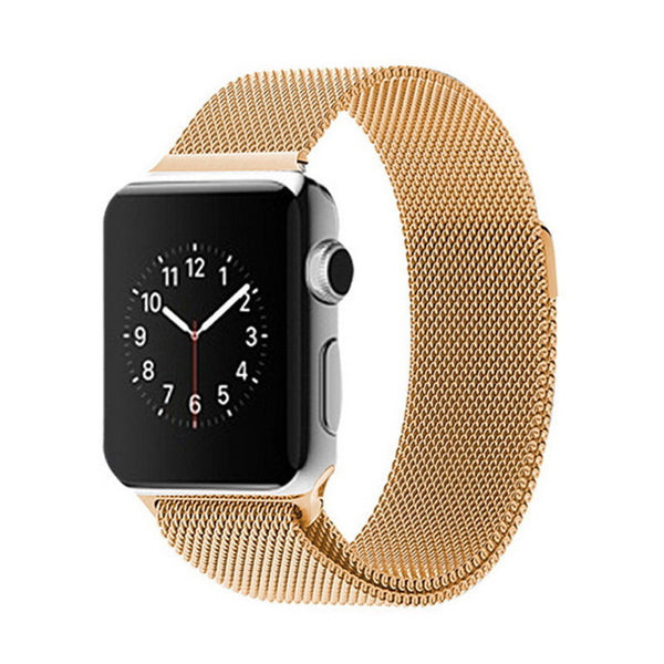 Touch Rage Milanese Loop, Magnetic Closure Clasp, for Series 1 and Series 2 Apple Watch, Gold