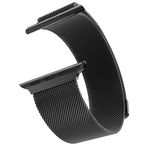 Touch Rage Milanese Loop, Magnetic Closure Clasp, for Series 1 and Series 2 Apple Watch, Black