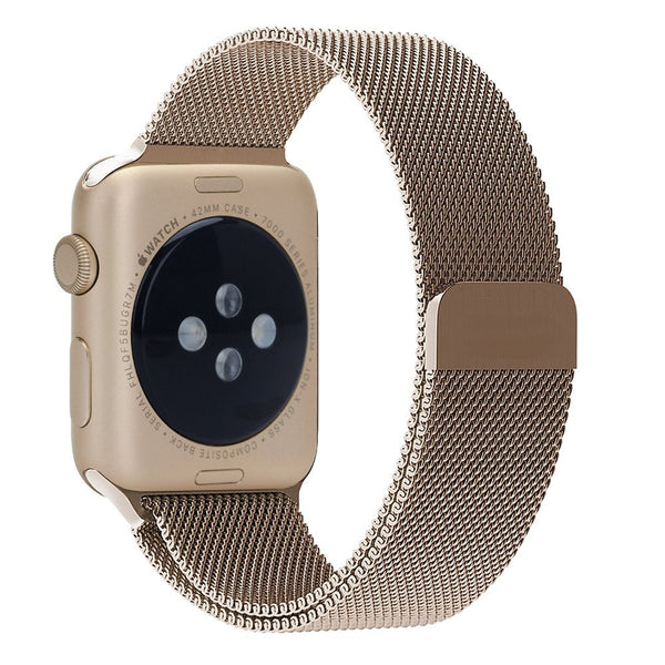 Touch Rage Milanese Loop, Magnetic Closure, for Series 1 and Series 2 Apple Watch,  Vintage Gold