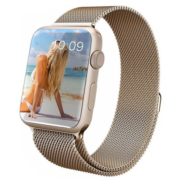 Touch Rage Milanese Loop, Magnetic Closure, for Series 1 and Series 2 Apple Watch,  Vintage Gold