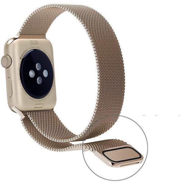 Touch Rage Milanese Loop, Magnetic Closure, for Series 1 and Series 2 Apple Watch,  Vintage Gold