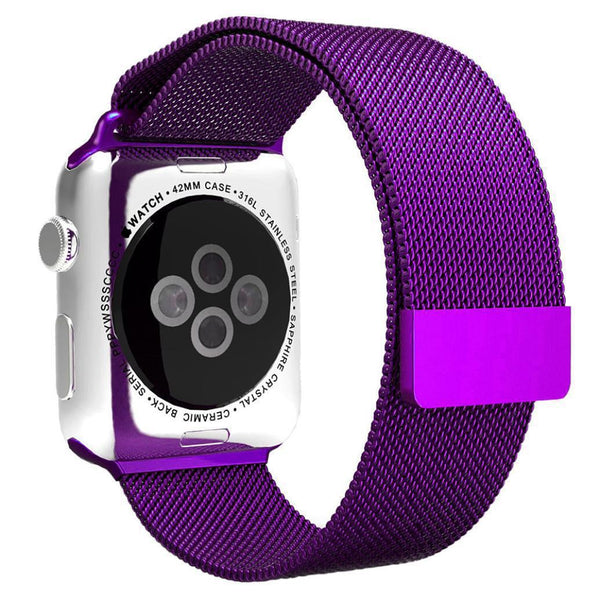 Touch Rage Milanese Loop, Magnetic Closure Clasp, for Series 1 and Series 2 Apple Watch,  Purple