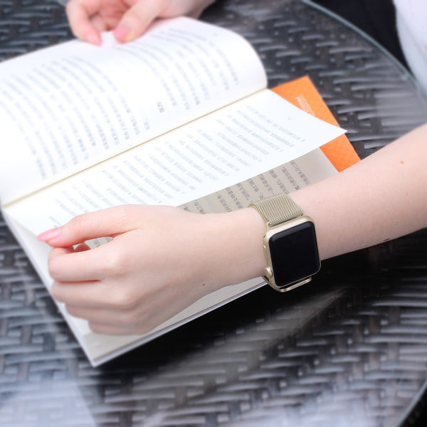Touch Rage Milanese Loop, Magnetic Closure, for Series 1 and Series 2 Apple Watch,  Vintage Gold