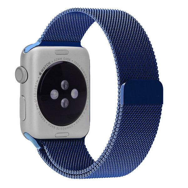 Touch Rage Milanese Loop, Magnetic Closure Clasp, for Series 1 and Series 2 Apple Watch, Blue