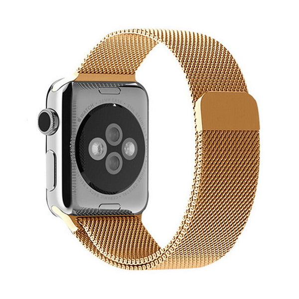 Touch Rage Milanese Loop, Magnetic Closure Clasp, for Series 1 and Series 2 Apple Watch, Gold