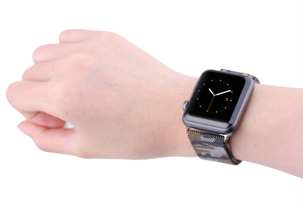 Touch Rage Milanese Loop, Magnetic Closure Clasp, for Series 1 and Series 2 Apple Watch, Camo