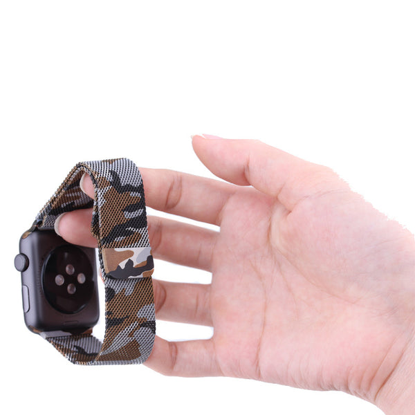 Touch Rage Milanese Loop, Magnetic Closure Clasp, for Series 1 and Series 2 Apple Watch, Camo