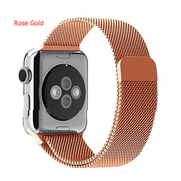 Touch Rage Milanese Loop, Magnetic Closure Clasp, for Series 1 and Series 2 Apple Watch, Rose Gold